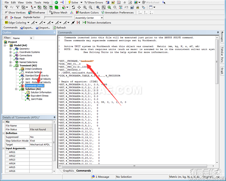 apdl commands in ansys workbench