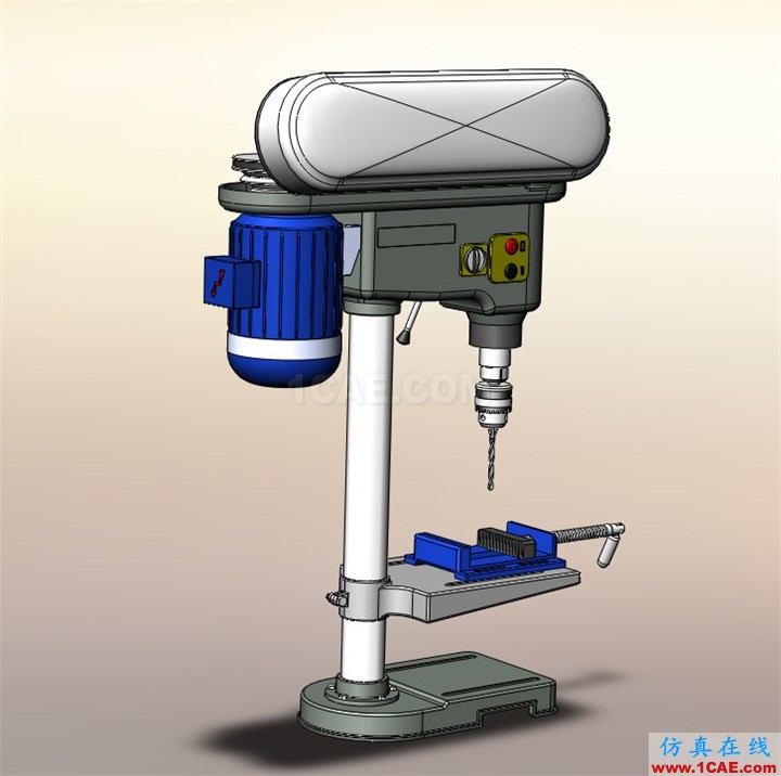 SolidWorks钻床模型下载solidworks simulation分析案例图片2