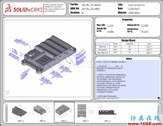 3D PDF样本：国家标准与技术研究所（NIST）测试装配体solidworks simulation培训教程图片11