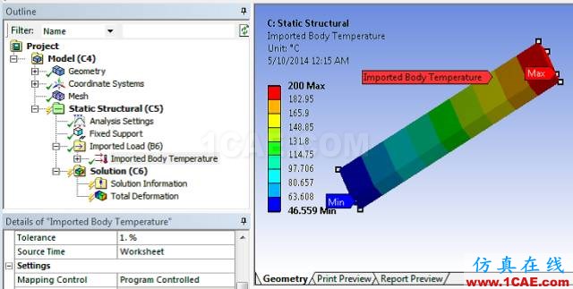 【应用】热应力耦合场分析ansys workbanch图片4