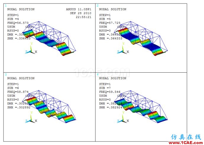 ansys 同时显示多阶模态