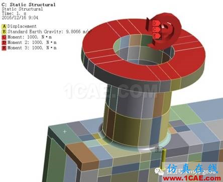 workbench中以云图形式显示网格质量，扭矩荷载的施加 ansys培训课程图片15