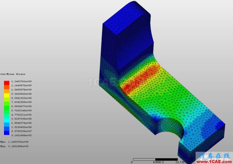 Abaqus和WELSIM仿真简单支架受力分析案例赏析---细化网格对（应力集中）解的收敛性的影响abaqus有限元图片16