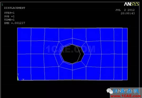 ANSYS对带孔矩形板的应力分析ansys分析案例图片25