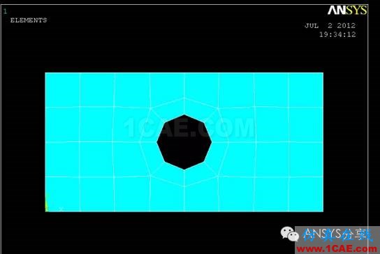 ANSYS对带孔矩形板的应力分析ansys培训的效果图片21