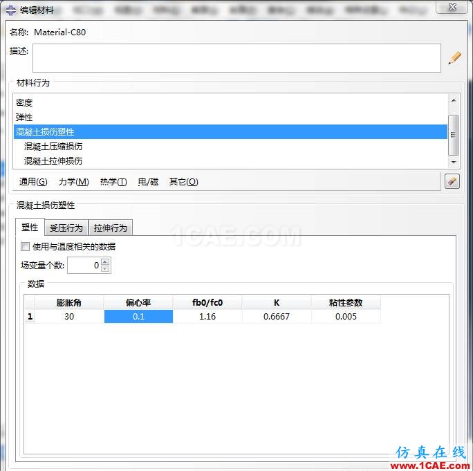 ABAQUS C80砼损伤参数abaqus有限元图片9