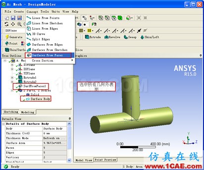 Workbench平台几何实体中的面网格导入ACTRANActran仿真分析图片3