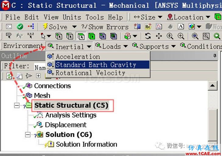 workbench中以云图形式显示网格质量，扭矩荷载的施加 ansys培训课程图片5