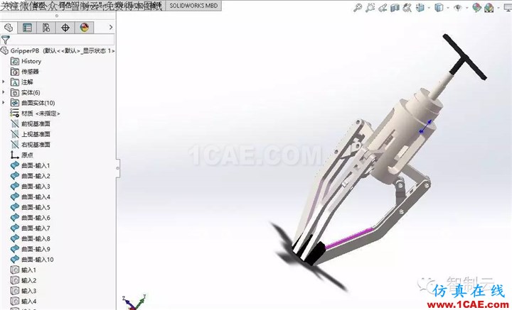 【工程机械】三爪夹持器三维建模图纸 solidworks设计下载solidworks simulation应用技术图片4