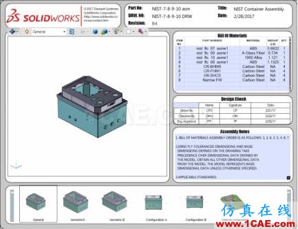 3D PDF样本：国家标准与技术研究所（NIST）测试装配体solidworks simulation学习资料图片6