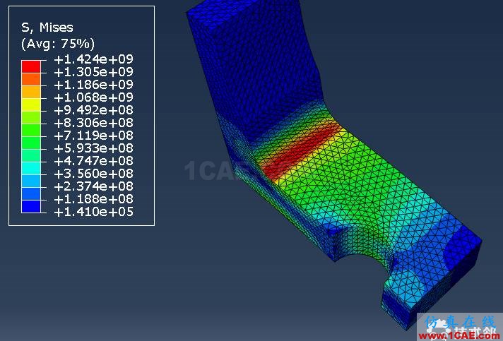 Abaqus和WELSIM仿真简单支架受力分析案例赏析---细化网格对（应力集中）解的收敛性的影响abaqus有限元资料图片15