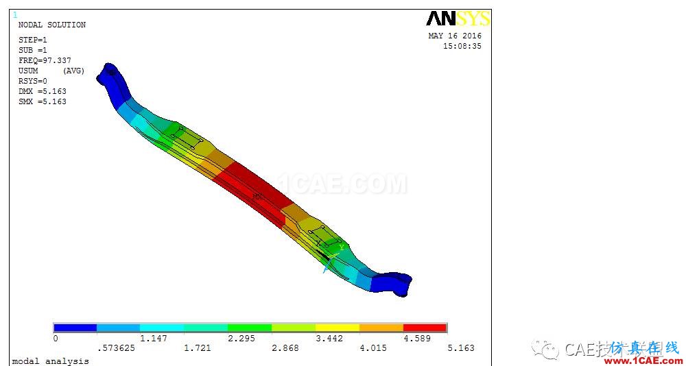 【技术篇】基于ANSYS的汽车前轴强度分析和模态分析ansys结果图片18