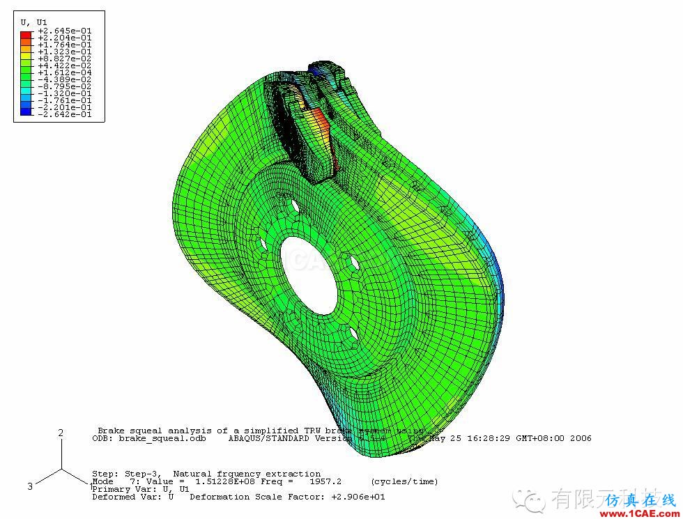 盘式制动器刹车噪音模拟分析hypermesh培训教程图片4