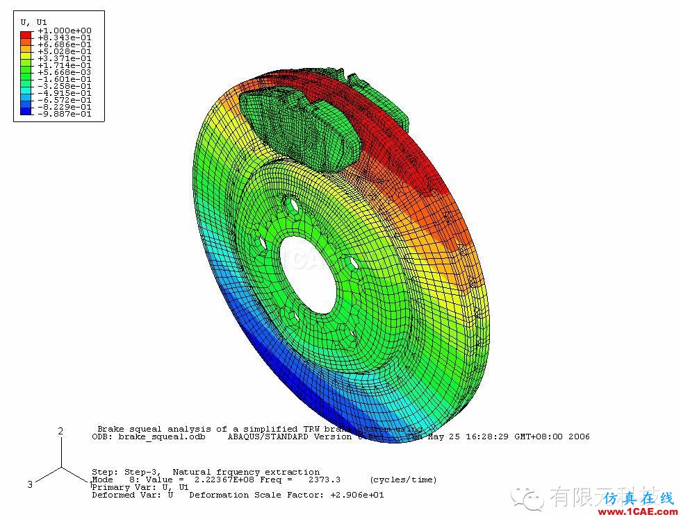 盘式制动器刹车噪音模拟分析hypermesh培训教程图片6