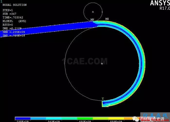 Ansys金属塑性成型模拟-弯曲ansys结果图片11